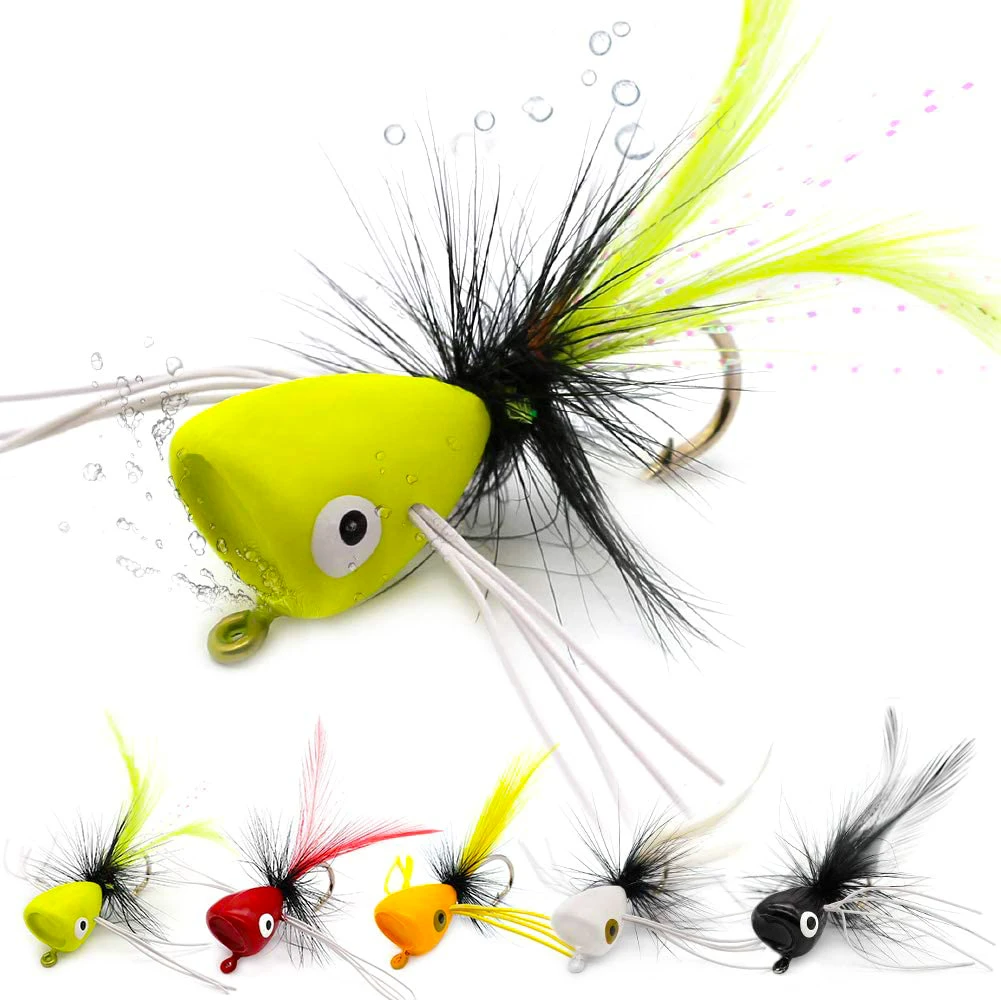 Topwater Fly Fishing Lures Floating Popper HardBait Dry Flies Bugs