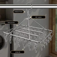 Stainless Steel Windproof Clips Clothespin Laundry Hanger Clothesline Sock Towel Bra Drying Rack Clothes Peg Hook Airer Dryer 2