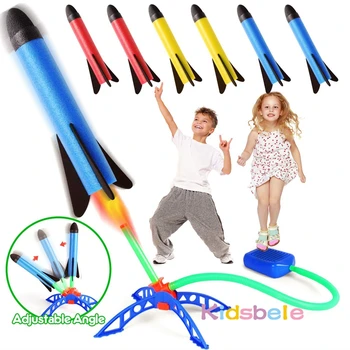 Kid Air Rocket Foot Pump Launcher Toys Sport Game Jump High Outdoor Child Play Set Toy Pressed Rocket Launchers Pedal Games