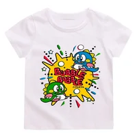 70s 80s Arcade Game Cute Bubble Bobble T-Shirt Kids 100% Cotton Short Summer Short Sleeve Casual Clothes Tee-shirt High Quality 2