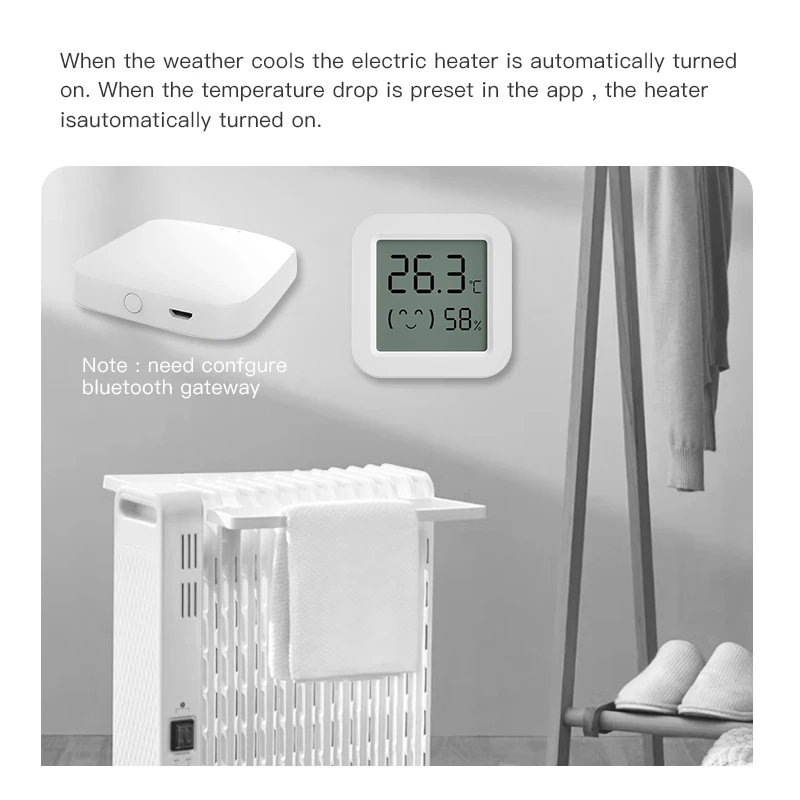 

Tuya Bluetooth/ Temperature Humidity Smart Sensor Indoor Thermometer Via Alexa Home Voice Control Work With Gateway