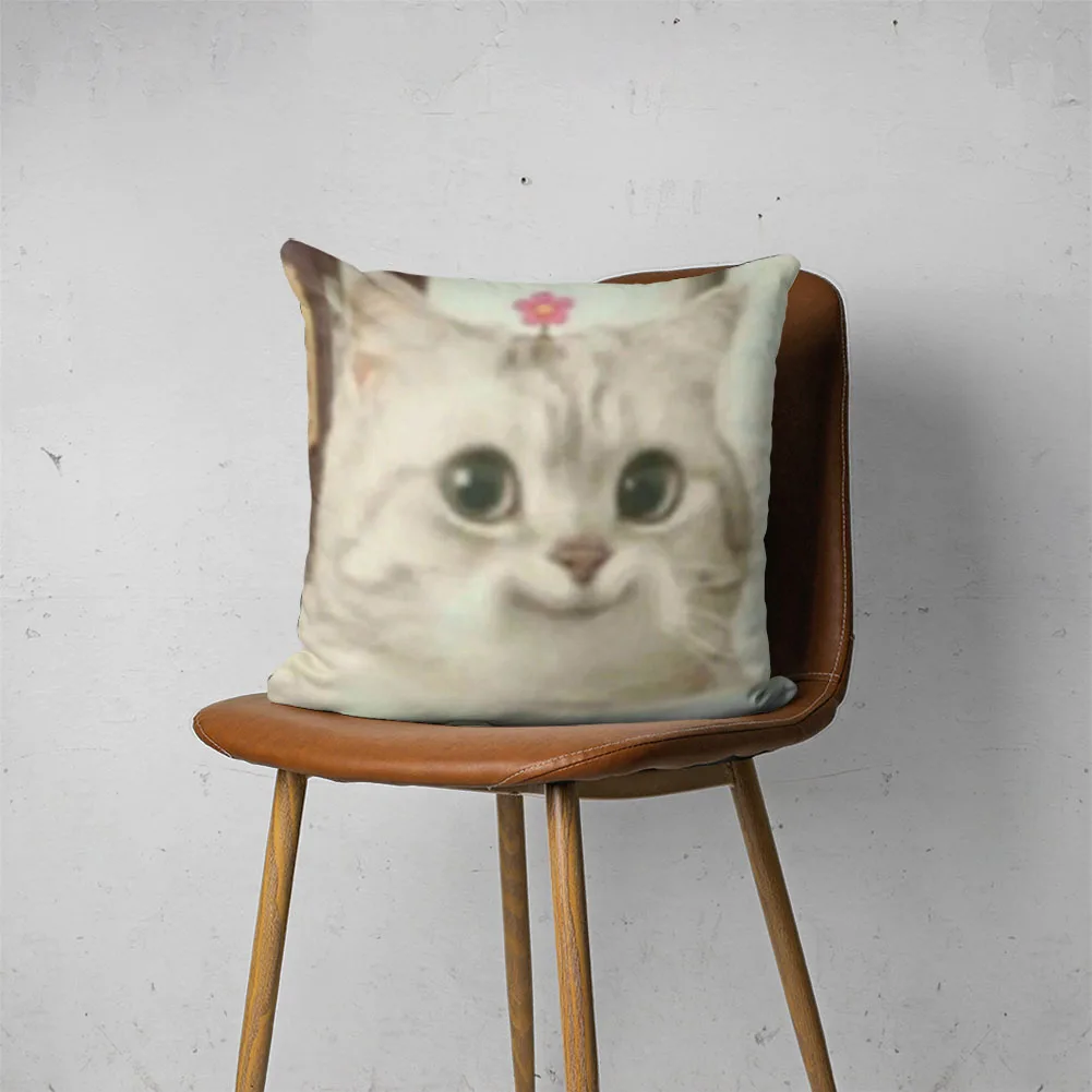

CAT MEME PILLOW 035 Customizable Bedroom Bed Sofa Hotel Car Lumbar Pillow Fashion Decorative Pillow Cover