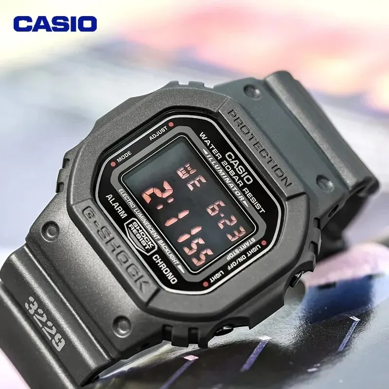 Reloj de cuarzo para hombre CASIO, reloj deportivo multifuncional, resistente al agua y a los golpes, serie DW-5600