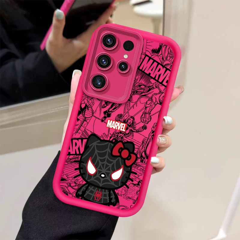 thumbnail image 1 of Marvel Spider Man Cat Funda de silicona líquida para teléfono Samsung Galaxy S24 Ultra S23 S22 S21 Plus FE A54 A34 A14 A73 A53 A33, 1 of 5