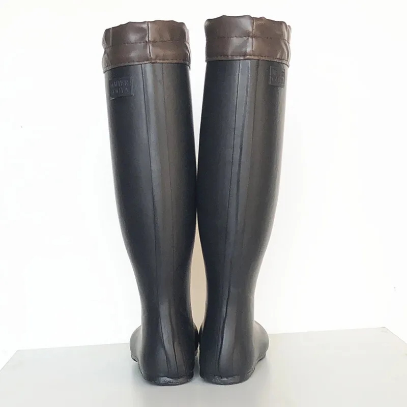 Foldable Soft High Tube Rain Boots Lightweight Waterproof Rainproof Rubber Wading Water Shoes Men Adult Outdoor Fishing Boots