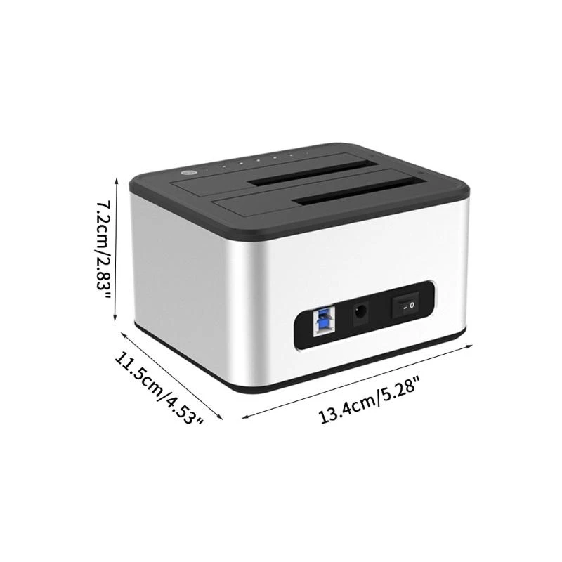 Usb3.0 2 베이 HDD USB 박스 케이스-외부 HDD 도킹 스테이션 플라스틱 SSD 박스 HDD 복사기-오프라인 복사 지원