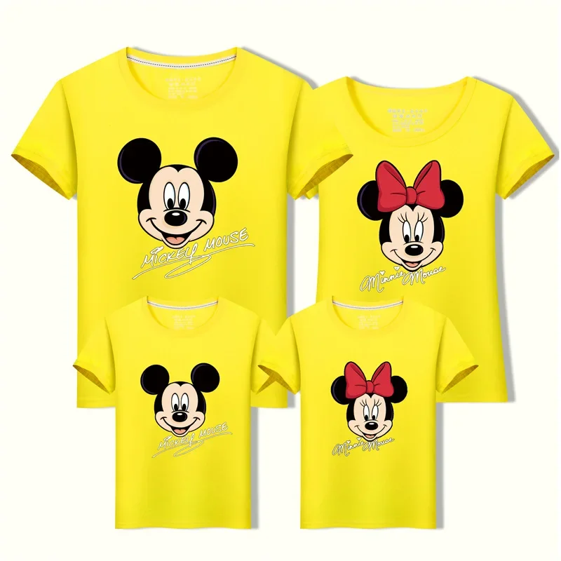 Children Tshirts children tshirts Summer Family Matching Outfit Mickey Minnie Mouse Mommy Daddy Kid Son Daughter Baby T-Shirt Family Look Clothes Children Top Tee