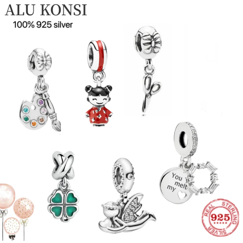 

2021 New Hot sale luxury Real 925 Sterling Silver pando beads Fit Original Charm bracelet For Women fashion sweet DIY Jewelry