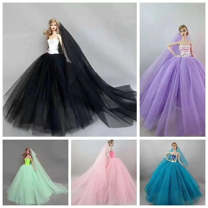 Fashion Princess Wedding Dress 1/6 BJD Clothes for Barbie Doll Clothes Outfits 11.5