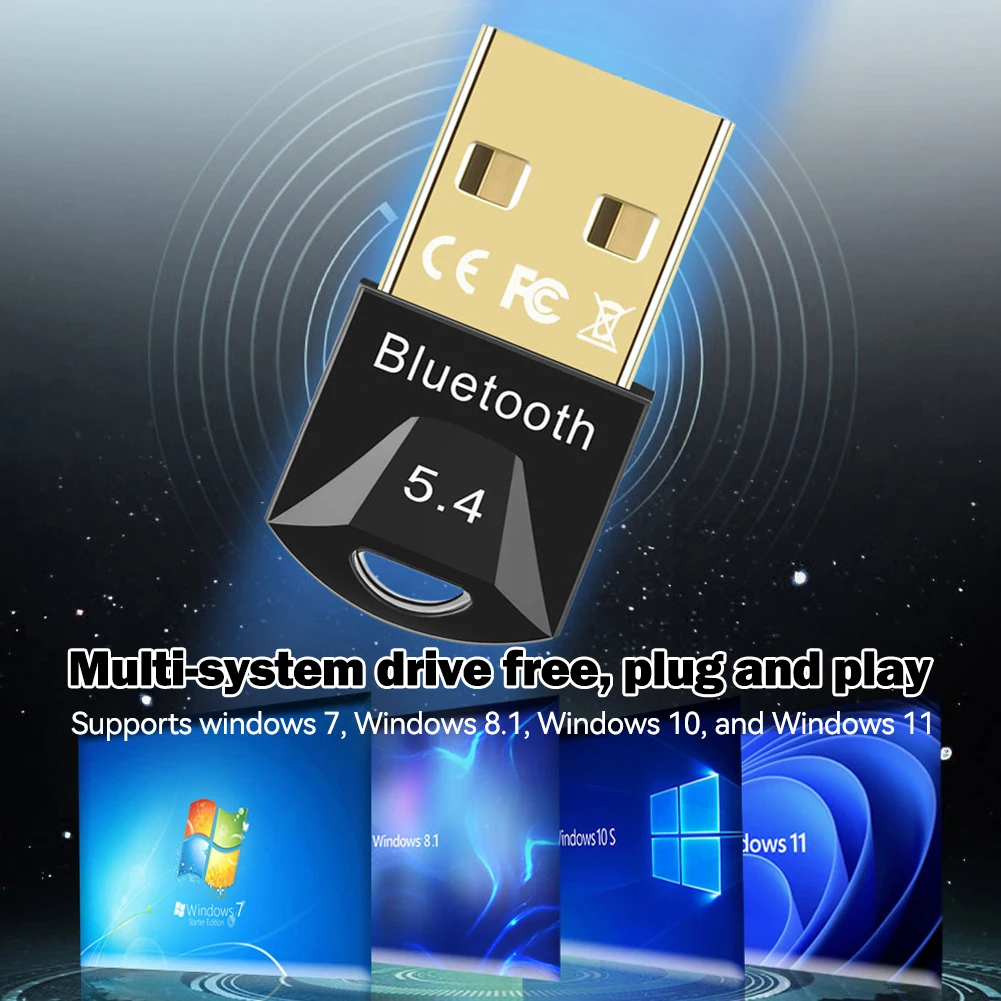 Bluetooth 5.4 Wireless USB Audio Adapter Transmitter Receiver Audio Bluetooth Wireless USB Adapter for Computer PC Laptop