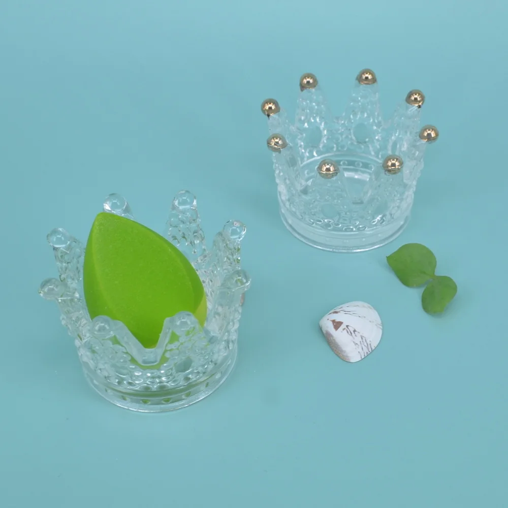 Cosmetic Egg Storage Box Beauty Sponge Stand Glass Storage Case Makeup Blender Puff Holder Empty Cosmetic Transparent Puffs Box 3