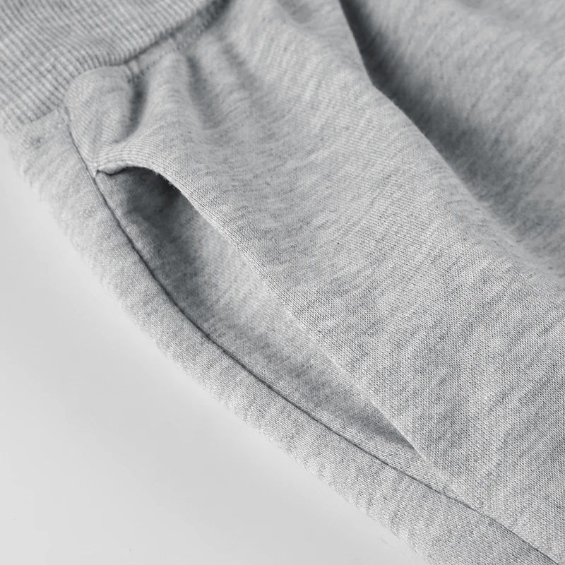 Pockets Drawstring High Waist Casual Loose Sweatpants For Women Gray Solid Basic Simple Straight Leg Pants Jogging Trousers
