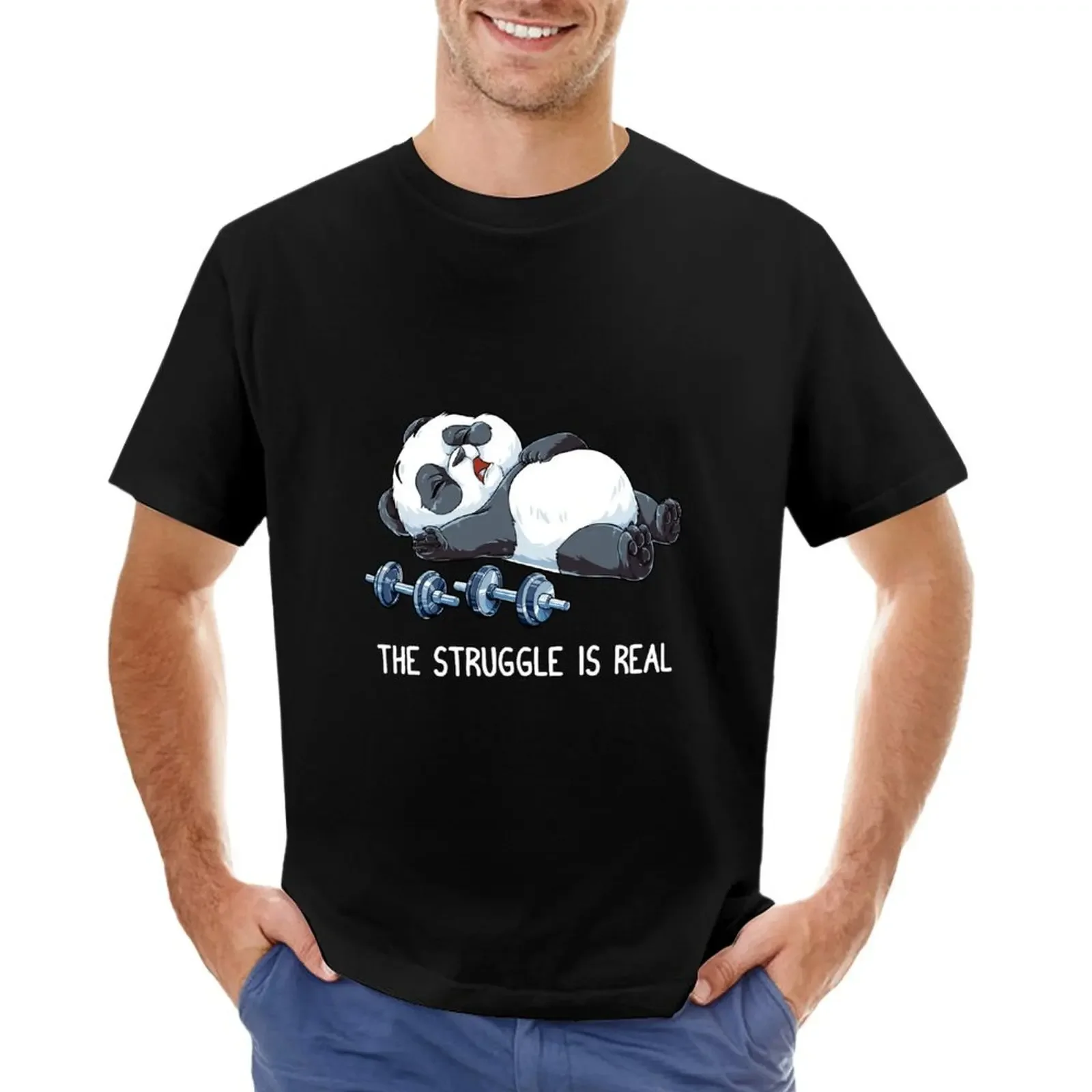 

Panda The Struggle Is Real Weightlifting Fitness Gym Funny T-shirt hippie clothes blacks aesthetic clothes sweat shirts, men