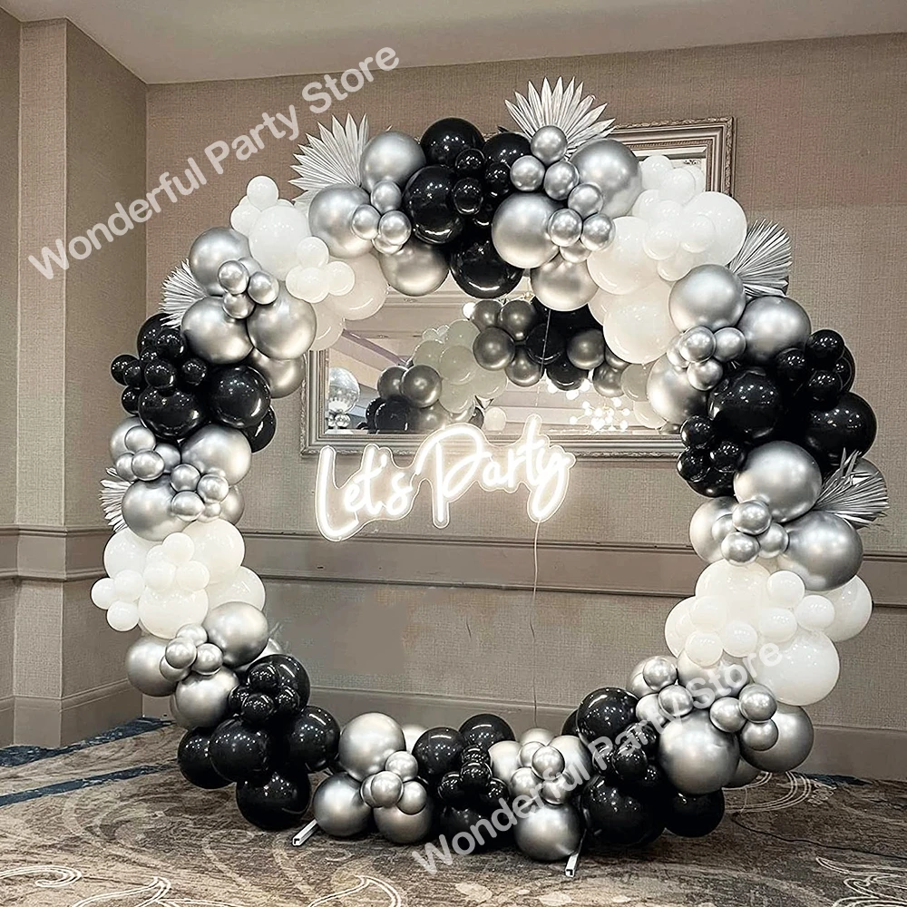 Black Silver White Birthday Decorations Black White Silver Party