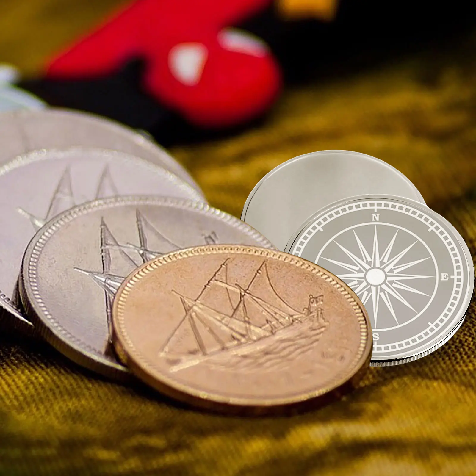 20Pcs 40mm Blank Challenge Coin Threaded Edged 40 mm with Acrylic Protection Box Hand Personalized DIY Craft Coin