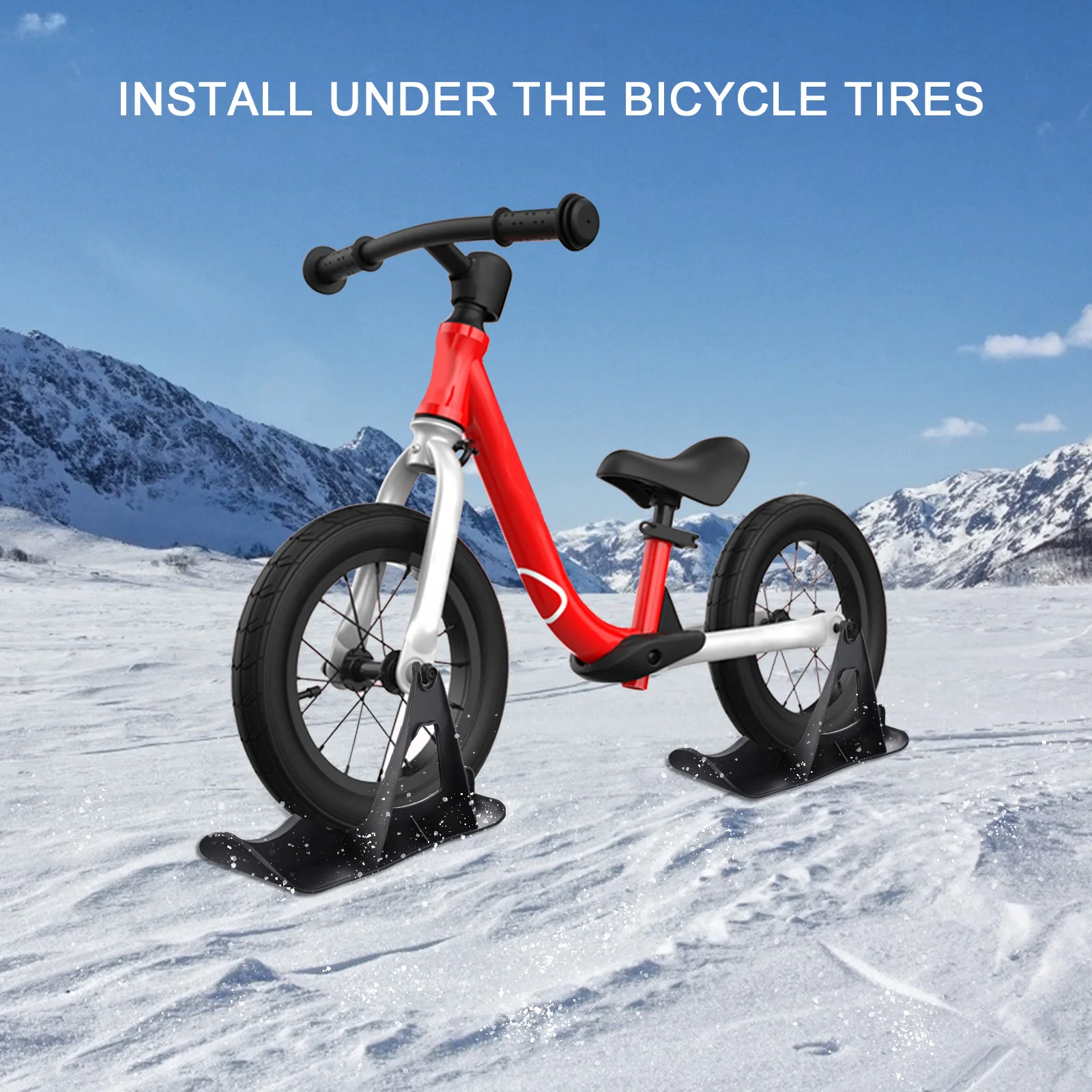 Kids Balance Bike Ski Board 4Pcs Straps 13-15 inch Tire 2Pcs