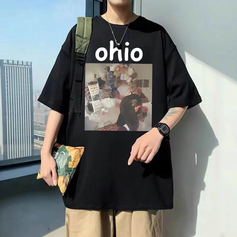 

Funny Ohio Meme T-shirt Male Casual Loose Oversized Tshirt Men's 100% Cotton T Shirt Men Women's Short Sleeve Tees Streetwear