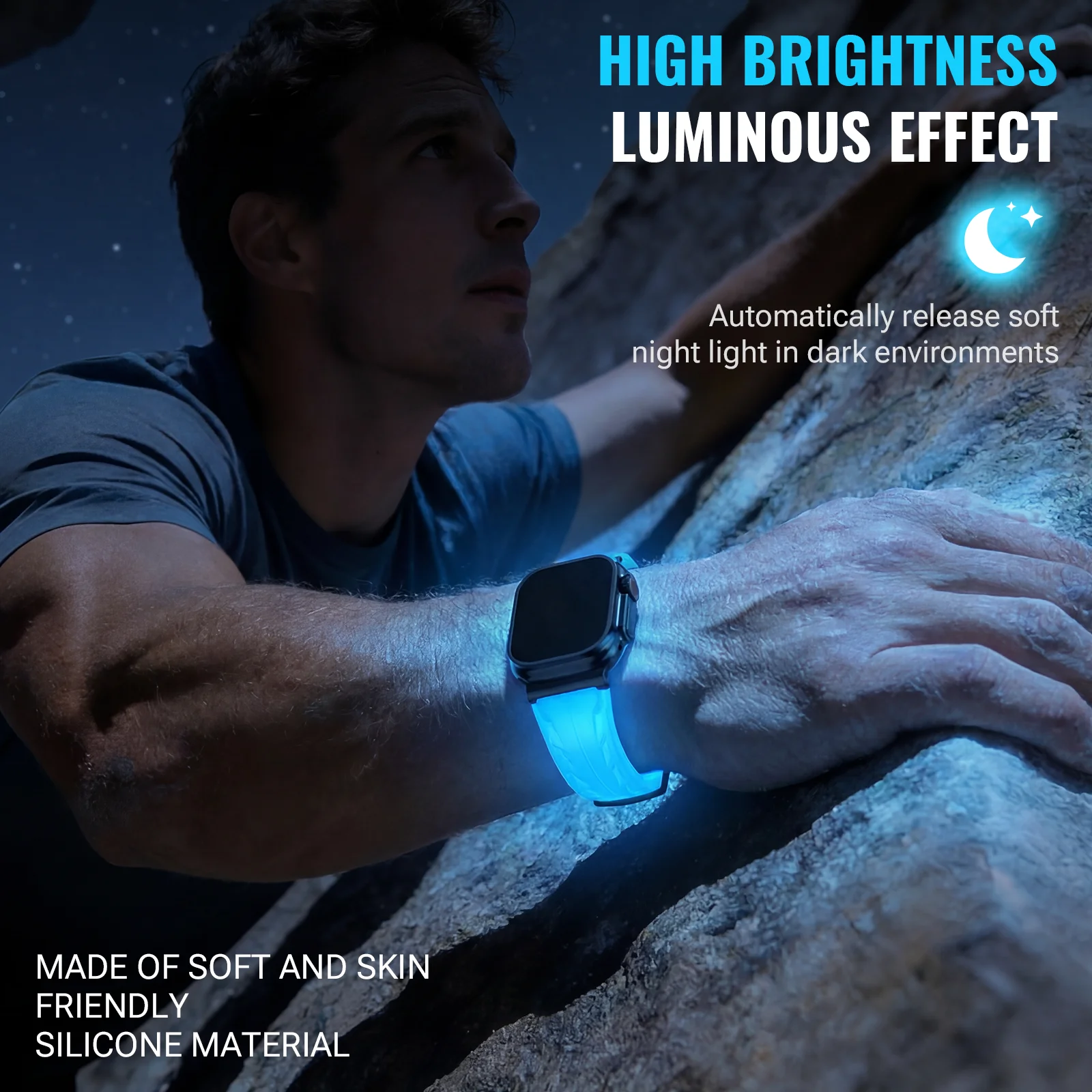 Glow-in-the-Dark Silicone Watch Strap