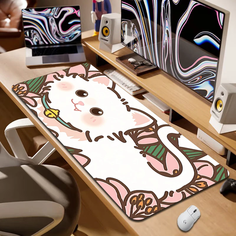 

Gaming Locking Edge Mouse Pad Large Rubber Kawaii Cat Mouse Mats Waterproof Mousepads XXL Cute Mousepad Desk Pads Keyboard Mat