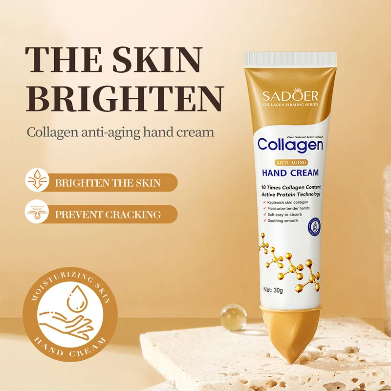 SADOER Collagen Anti Wrinkles Hand Cream Hands Moisturizing Hydrating Anti-aging Whitening Hands Skin Care Products