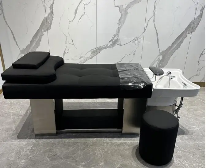 Hair Salon Shampoo Bed Hairdresser Shampoo Bed Ceramic Basin Thai Lying Down Massage Shampoo Bed