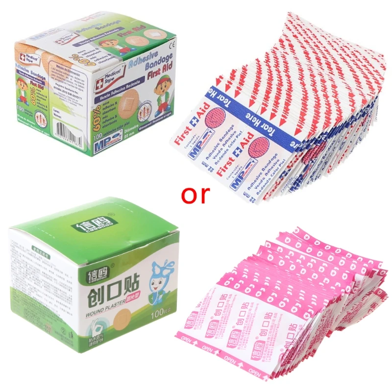 

100Pcs Adhesive Round Wound Plaster First-Aid Circle Bandage 22mm