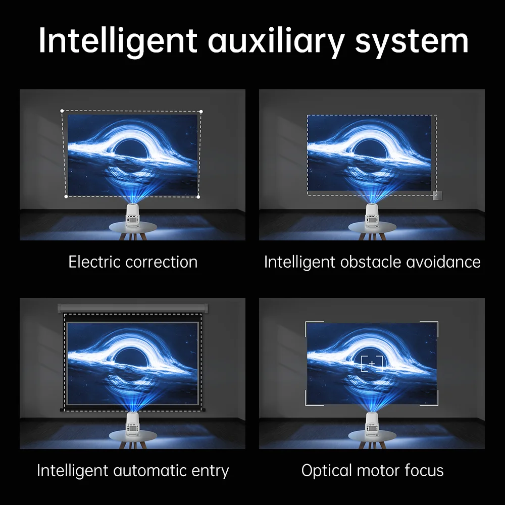 S40GE 안드로이드 11 게이밍 프로젝터 64GB TF 카드 무선 게임 컨트롤러 듀얼 WIFI 1280*720P 홈시어터 휴대용 프로젝터