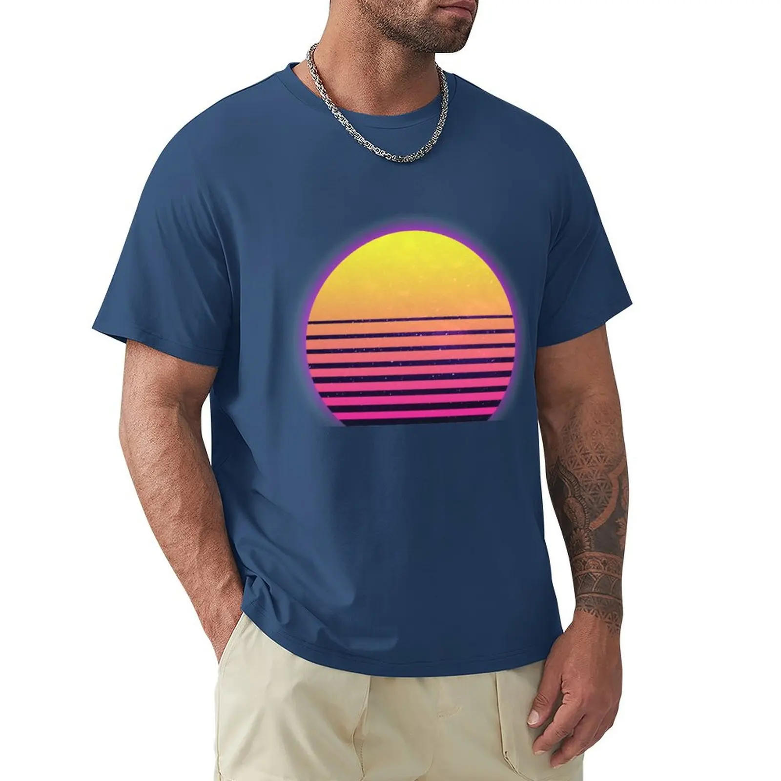 

Synthwave Sun T-shirt boys animal print summer top mens champion t shirts