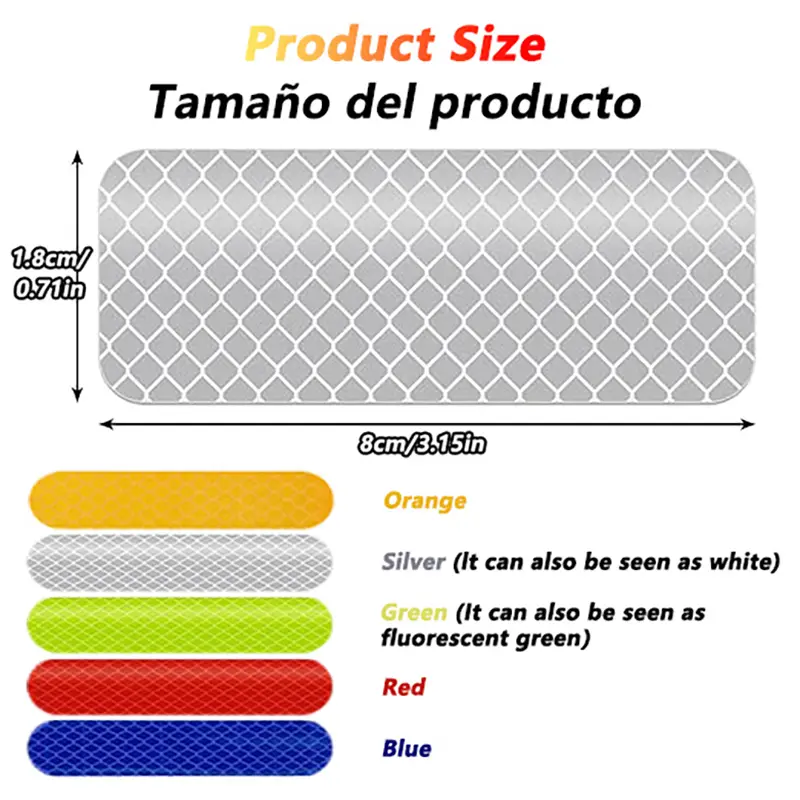 80-10PCS Helmet Safety Warning Reflective Stickers Strip Waterproof High Visibility Reflector Tape For Night Riding Walking Car - Image 5