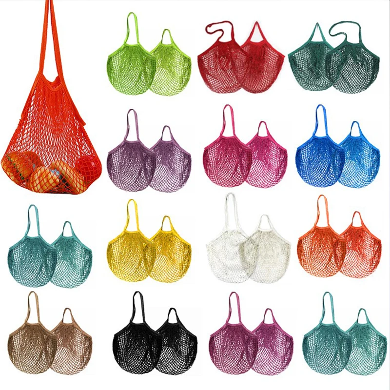 1PC Borse per la spesa riutilizzabili portatili Borsa a rete per