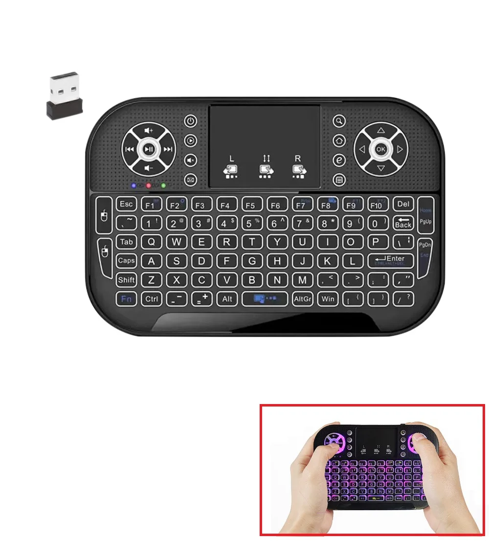 Mini clavier A8 compatible Bluetooth 2.4G, double Mode, rétro-éclairage, souris, télécommande pour Windows et Android TV