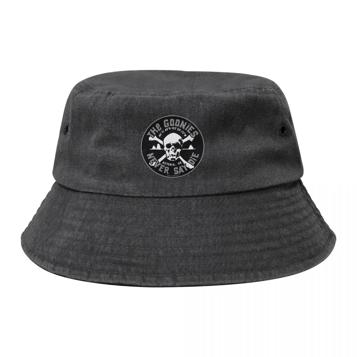 

Never Say Die Logo Cowboy Denim Fisherman Hat With Printing