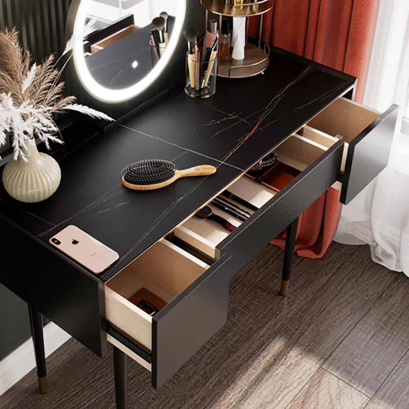 Slate Makeup Vanity Table Dressing Table With Mirror Storage Home Furniture