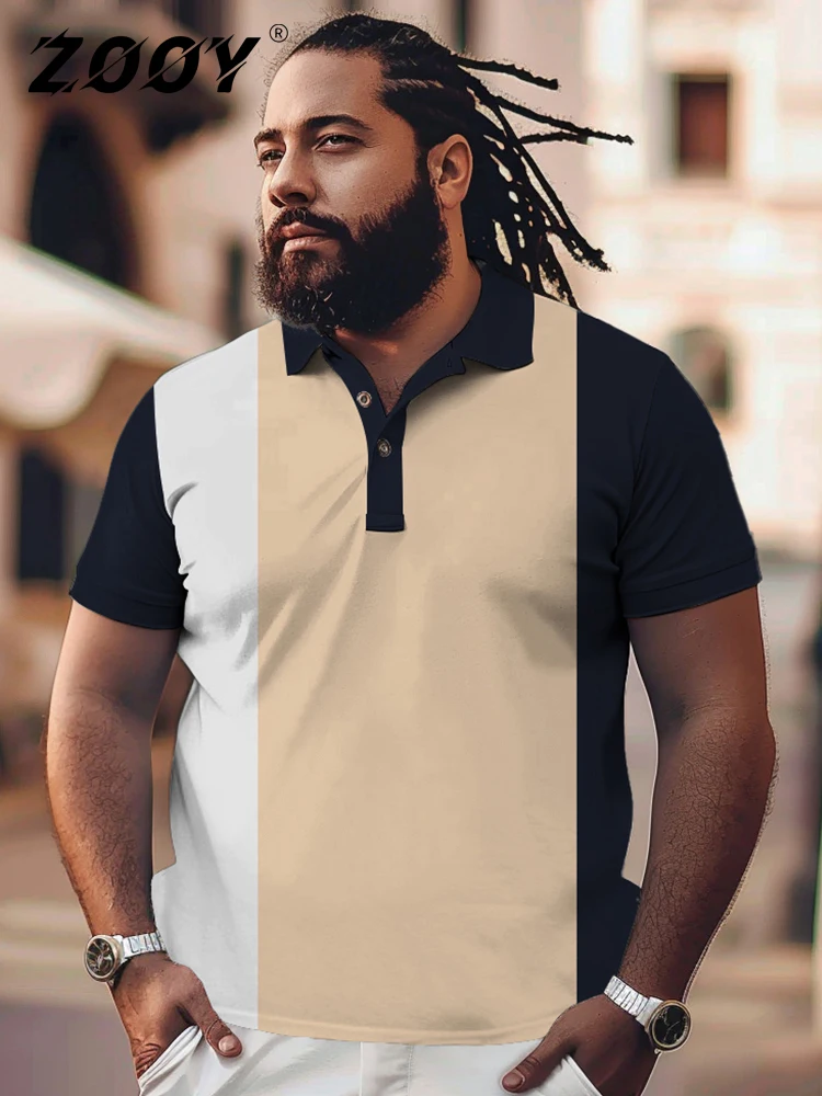 

Мужская футболка-поло с коротким рукавом, в полоску