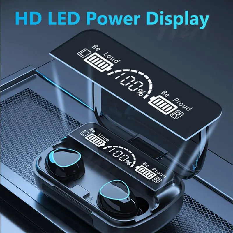 M10 True Wireless Earbuds Bluetooth Con Microfono Cuffie Stereo In-Ear Con Riduzione Del Rumore Con Bassi 30 Ore Di Riproduzione Impermeabile Ottimo R