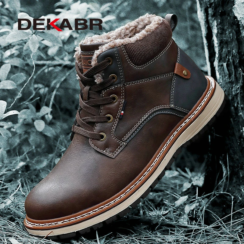 spannend dienblad verraden Dekabr Winter Echt Leer Mannen Laarzen Dikke Vacht Warm Enkellaarsjes  Werken Mannen Schoeisel Waterdichte Snowboots Plus Size 40 ~ 47|Eenvoudige  Laarzen| - AliExpress