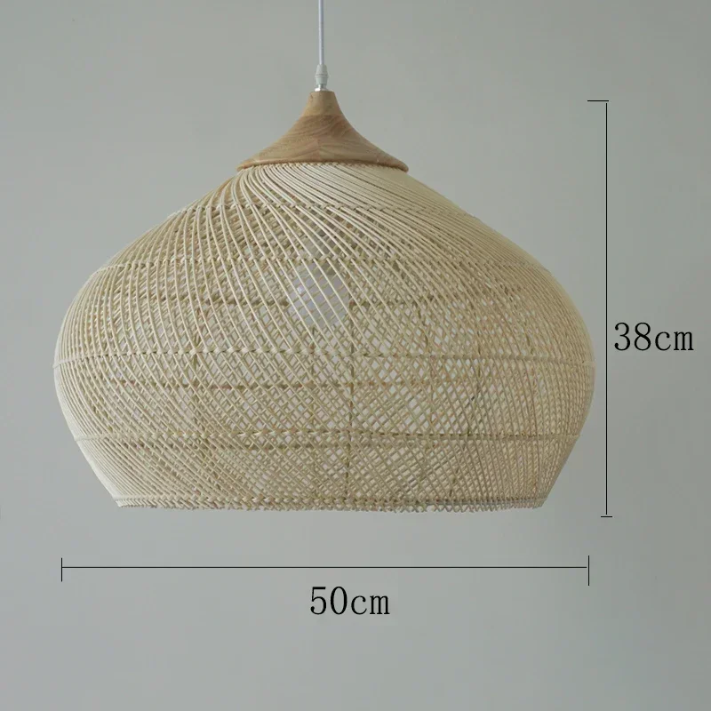 Lampadario In Bambù Stile Giapponese E Cinese, 30cm, A Cupola, In Rattan Intrecciato A Mano Per Soffitto