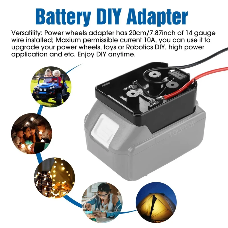 마키타용 DIY 파워 휠 어댑터, 리튬 이온 배터리, 전원 커넥터 도크 거치대, 14 Awg 와이어, 10.8V, 14.4V, 18V, 40V