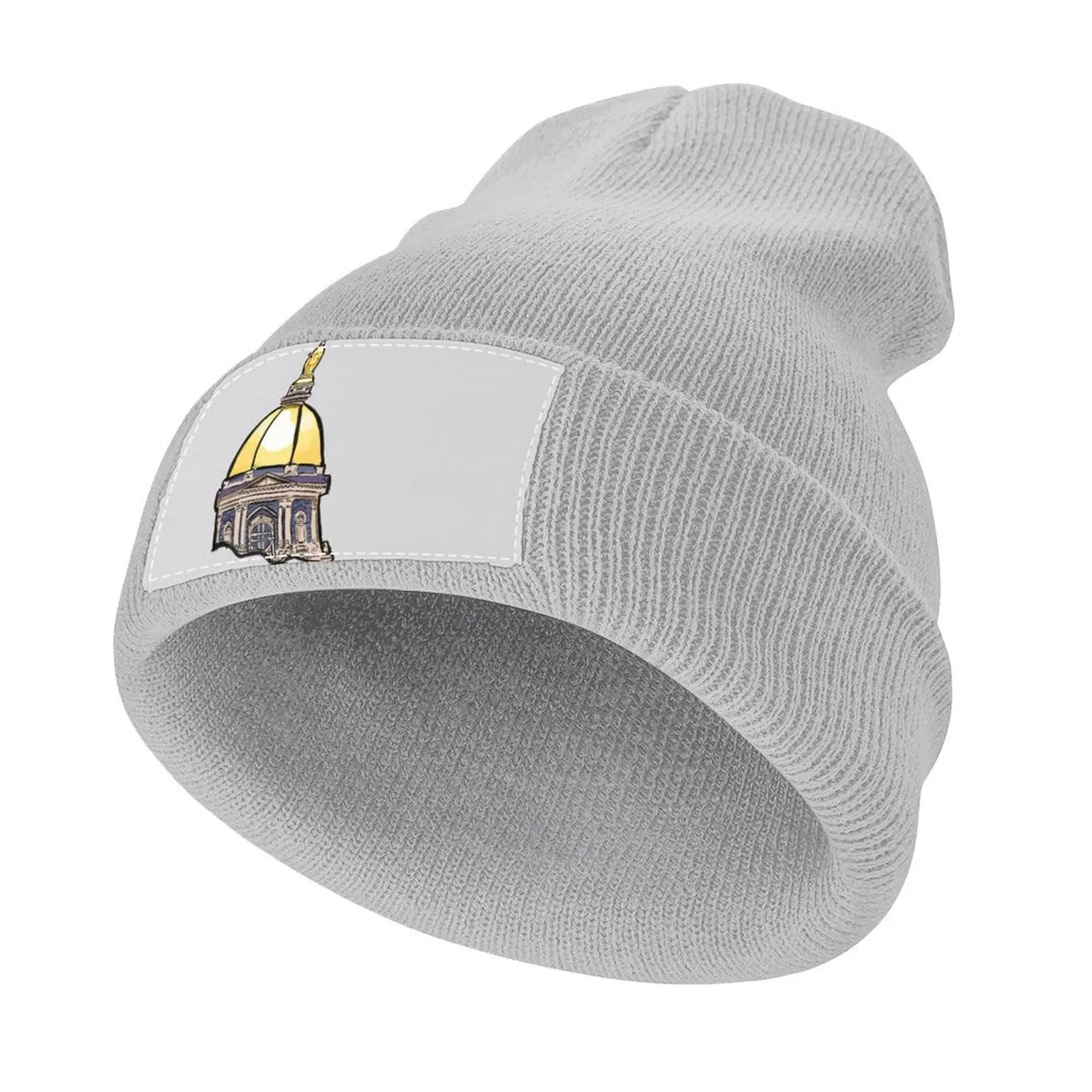 

The Golden Dome at Notre Dame Indiana Landmark Illustration Knitted Cap Cosplay Hip Hop hiking hat Hat Man Women's