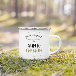 Premium French Print Enamel Mug - Perfect Gift - 8cm (UXH141889 - A015WH)