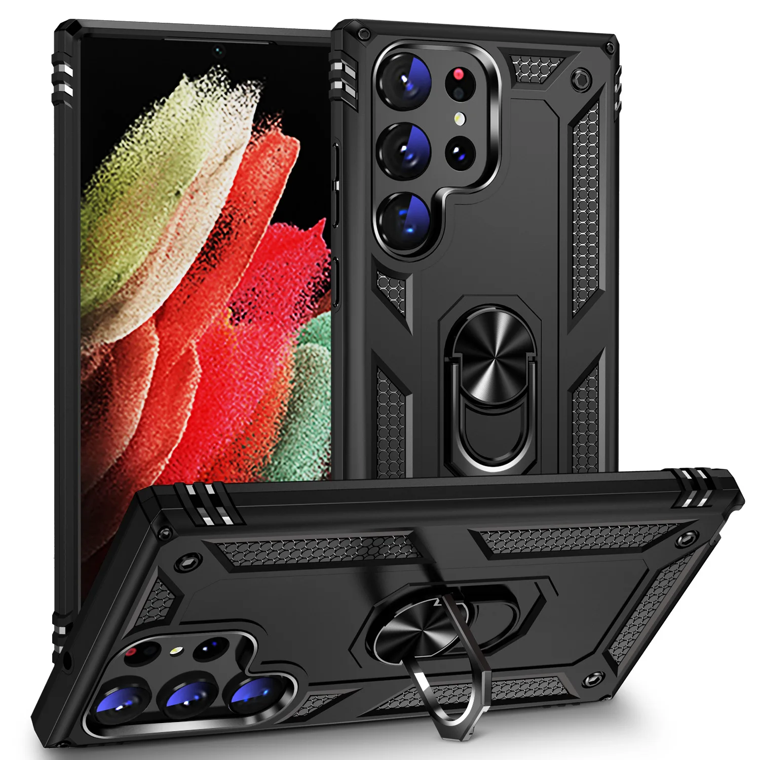 Shockproof Bumpers Armor Case For Samsung Galaxy S22 S23 Ultra S21 5G S20 FE S8 S9 S10 Plus Note 20 8 9 10 Lite Metal_voghion.com