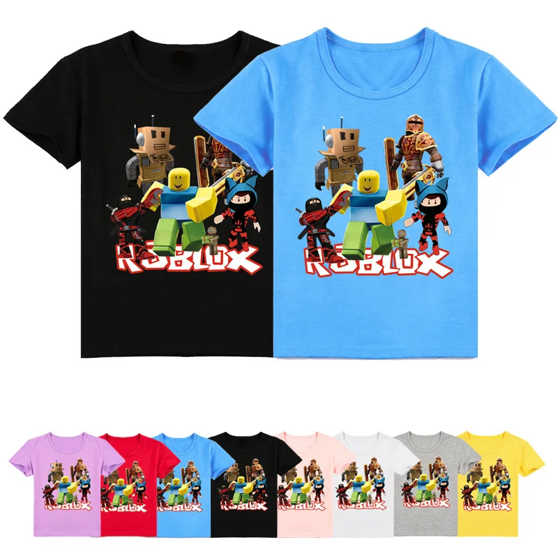 

Детская одежда ROBLOX Повседневная модная футболка с коротким рукавом и мультяшным принтом для детей среднего и старшего возраста летняя одежда с капюшоном
