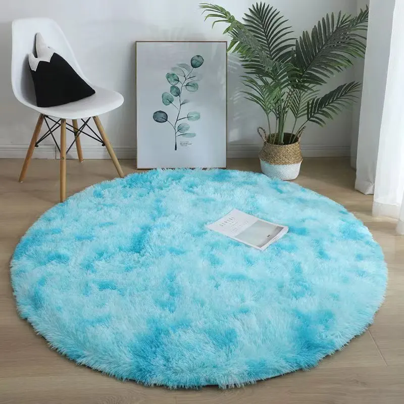 Plush rug Nordic living room carpet circular floor mat hanging basket computer chair mat solid color
