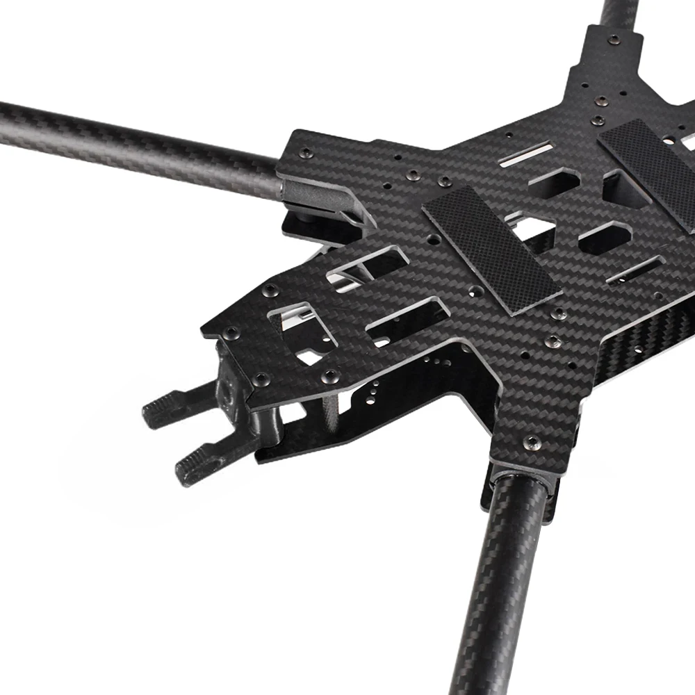 Détail des bras du châssis drone course FPV 15 pouces 580mm en fibre de carbone 3K, cadre quadricoptère freestyle pour DIY avec visserie.