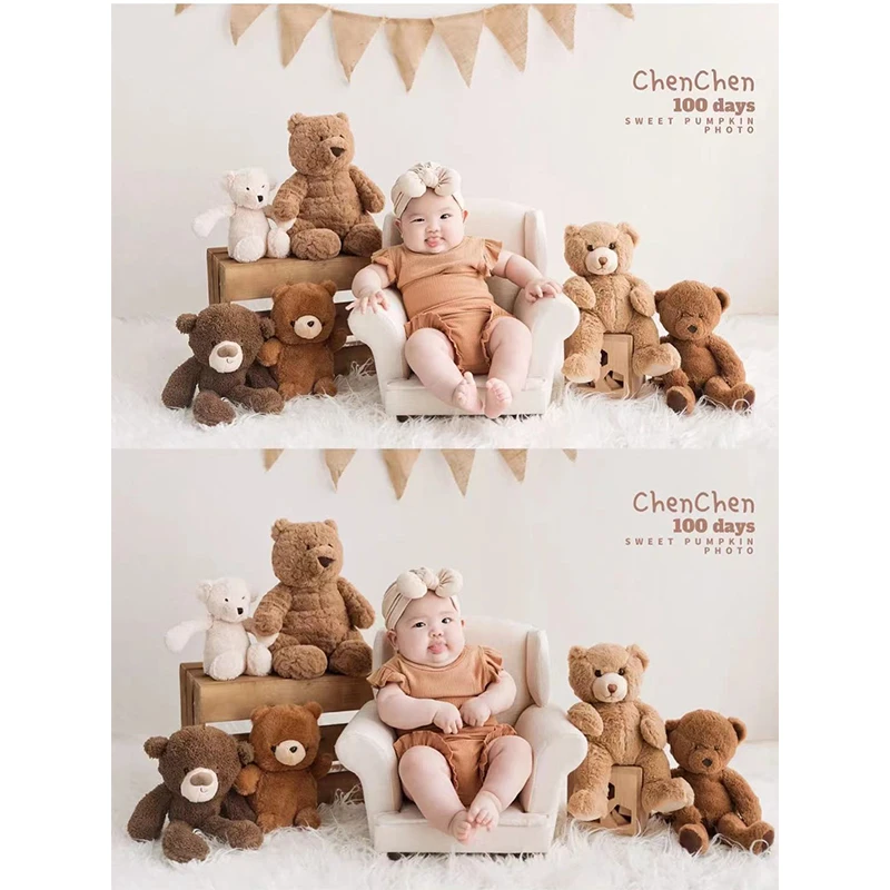 Dvotinst Newborn Baby Photography Props Cute Bear Doll Theme Pillow Outfits Fotografia Photoshoot Studio Shooting Photo Props