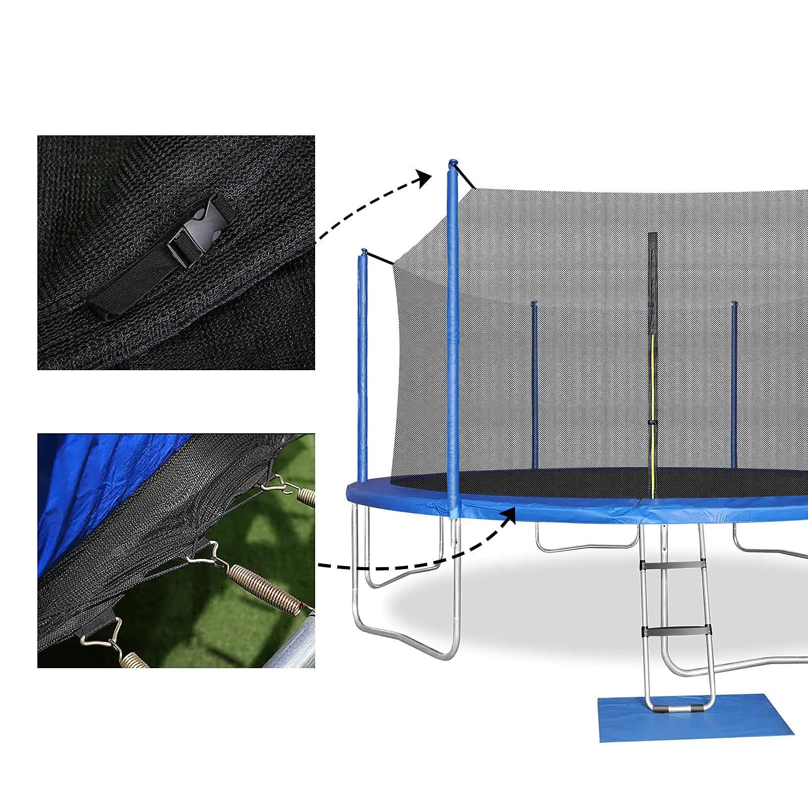 Description Picture 6 of itemReplacement Trampoline Safety Net Enclosure for Round Frame Trampolines, Breathable and Weather-Resistant Trampoline Net