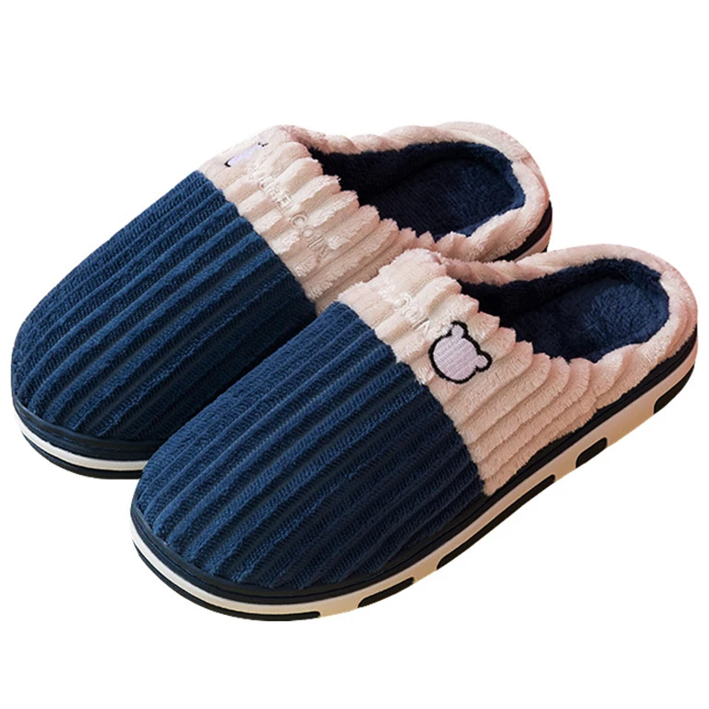 Cotton Plush Slippers for Women and Men Non Slip Warm