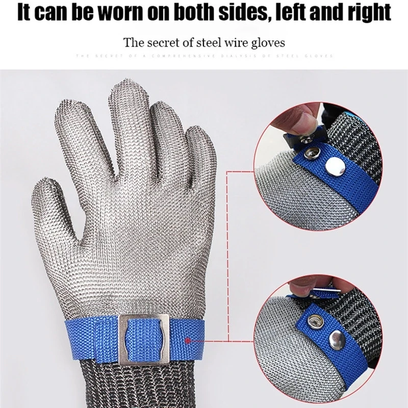 Stainless Steel Working Safety Protect Metal Mesh Anti Cutting Butcher Kitchen Gloves Cutproof Level 5 HPPE Gloves Cut Resistant