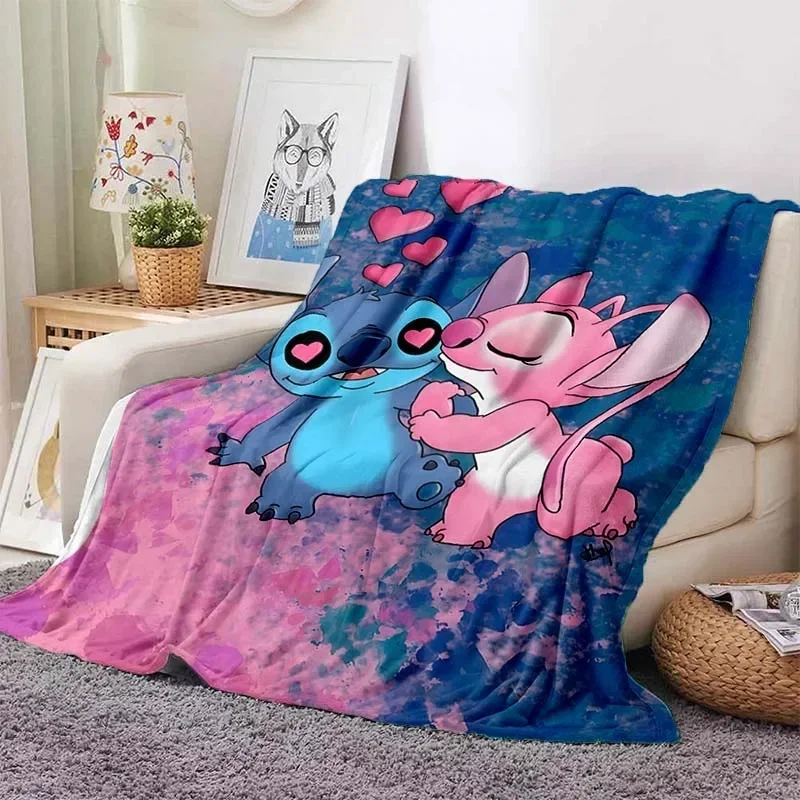 Stitch Flannel Fluffy Throw Camping Blanket for Children Sofa Throw Blanket Modern Fashion Gift Miniso Girlfriend Gift 4