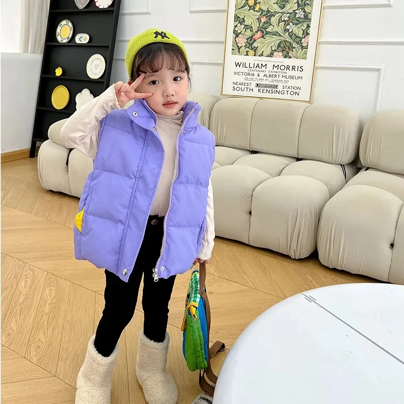 Kust afstuderen vorst Nieuwe Candy Kleur Kinderen Down Katoen Vest Verdikte Buitenlandse Stijl  Baby Meisje Warme Vest Koreaanse Versie Stand Kraag Kids vest| | -  AliExpress